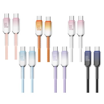 【山水之寶】Type-C to Type-C 100cm/200cm 流光幻彩編織系列 快速充電傳輸線 充電線材 蘋果/安卓均適用