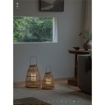 叕木|夜泊落地風燈\印尼植物天然真藤手工編織戶外侘寂風裝飾燈
