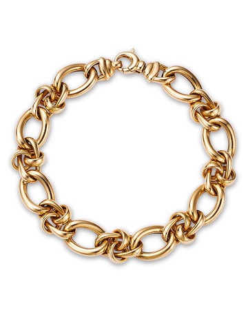 Bloomingdale's Fine Collection Mixed Size Polish Link Bracelet in 14K Yellow Gold
