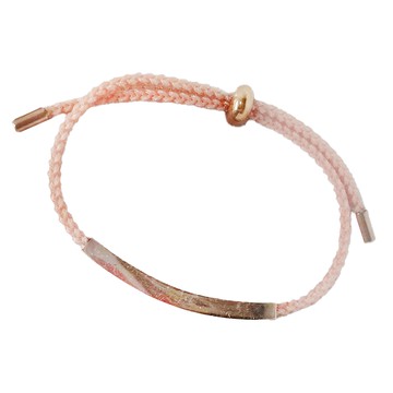 MARIGOLD 美爾朵 Secret Talk 甜言蜜語可調式抽拉手環 鈦鋼 925純銀  粉膚繩  腕圍14~19cm/墜飾4.1cm