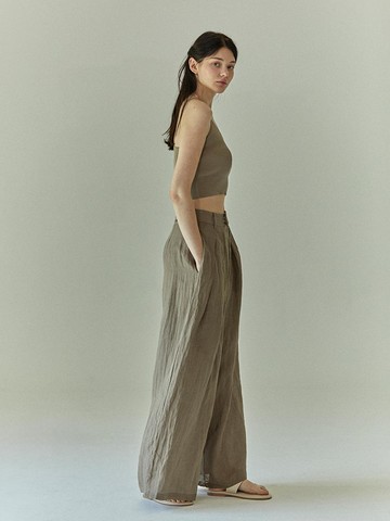 Max Wide Linen Tuck Pants_3color