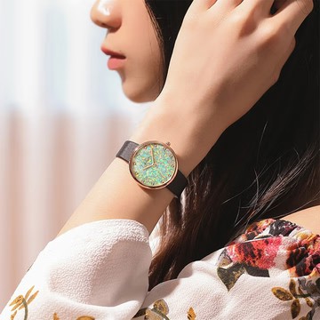 【ROROLOVE鑽石世家】極光系列 氣質 簡約 鑽石 真皮 女款 石英 手錶