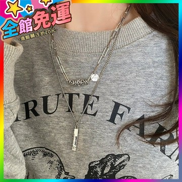 🌸台灣出貨🌸 冷淡風小衆雙層疊戴項鏈女ins個性毛衣鏈配飾2024鞦鼕百搭衛衣鏈 🥇滿額免運🥇X370-11-A