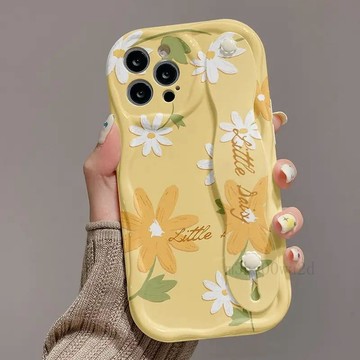 台灣出貨🚀 夏季黃色花腕帶蘋果17/16promax軟iPhone15/13/14pro手機殼xs7/86
