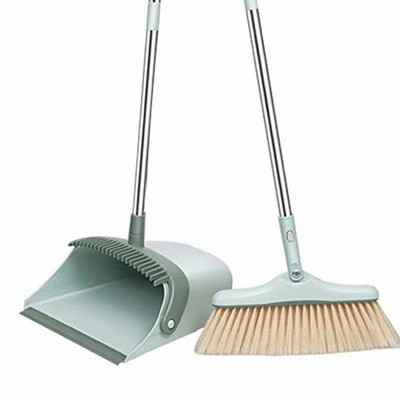 LUNPEAR ほうき ちりとり セット屋外 掃除セット 室内 自立式 長柄箒 塵取り おしゃれ 床掃除 防風式 回転式 ベランダ 玄関 ガ