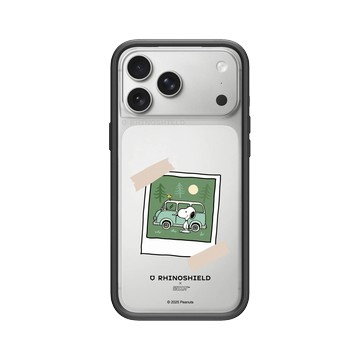 iPhone 17 Pro Max Mod NX -邊框背蓋組合 (相機按鈕) 黑 - 史努比 Snoopy - 拍立得-夏日野營趣