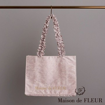 Maison de FLEUR 典雅蕾絲荷葉褶邊方形手提包【M】(08000140200)