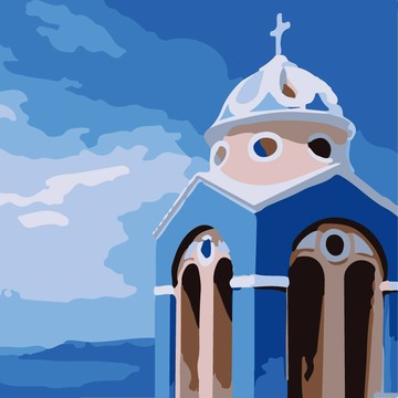 ArtLife 藝術生活 數字油畫DIY DR049 20 x 20cm  希臘愛情海系列6  1組