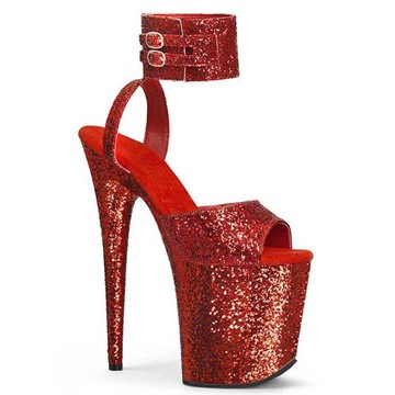 鋼管舞高跟鞋女防滑模特走秀大碼20cm細跟防水臺水晶鞋恨天高涼鞋