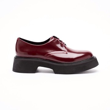 POLISHED DERBY SHOES BURGUNDY 45mm增高厚底皮鞋 增高皮鞋推薦 44