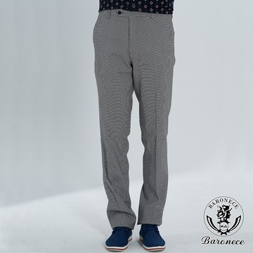 【BARONECE】都會型男必備千鳥平面褲_灰(616121-03)