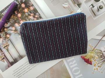 潤物無聲-先染布筆袋/化妝包-先染布系列