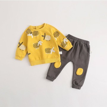 嬰幼兒服套裝純棉一歲寶寶衣服男兒童春裝衛衣褲子兩件套【聚物優品】