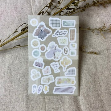 和紙圖鑑貼紙-文具用品