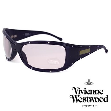 【Vivienne Westwood】龐克鉚釘長方框太陽眼鏡(黯紫色 VW52704)