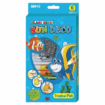 AMOS 阿摩斯 韓國原裝  6色 熱帶魚 主題 吊飾 玻璃彩繪 膠 / 組 SD10P6-T【APP滿額下單10%點數(單一帳號最高5000點)】1/31止