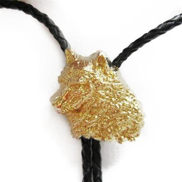 【米蘭精品】Bolo tie波洛領帶-鍍金狼頭造型美式領帶男配件74gx32