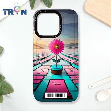 TRON IPHONE 16 PRO 桃藍色花朵系列 防摔 MAGSAFE 磁吸 太空載具殼 透白 手機殼