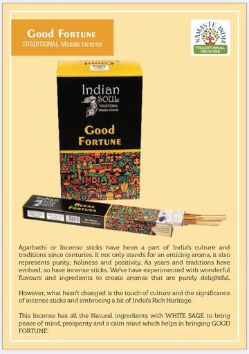 [綺異館] 印度香 印度魂系列- 好運香(白鼠尾草）15g 線香 Indian soul good fortune