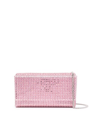Amina Muaddi - mini Paloma crystal-embellished clutch - women - Satin/Crystal - One Size - Pink