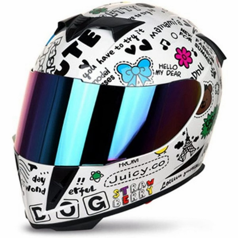 新品 オートバイ用rksh Abs製フルフェイスヘルメット サイズ Xlサイズ 61cm 62cm 落書き 白 レインボーシールド Dot安全規格 通販 Lineポイント最大get Lineショッピング