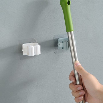 【3個】免打孔拖把架掃把夾