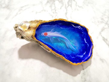 純手繪星空魚3D樹脂畫 萬頃星河都是我贈予你的見面禮 永生魚