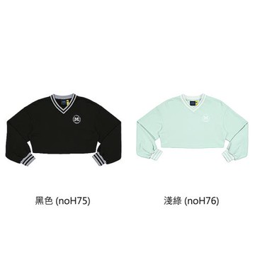 NCAA 短版上衣 長袖休閒上衣 V領滾邊 女款 75521003