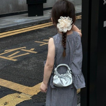 【臺灣出貨】網紅小女孩包包新款時尚女童手挎包洋氣百搭公主鏈條包配飾零錢包0402
