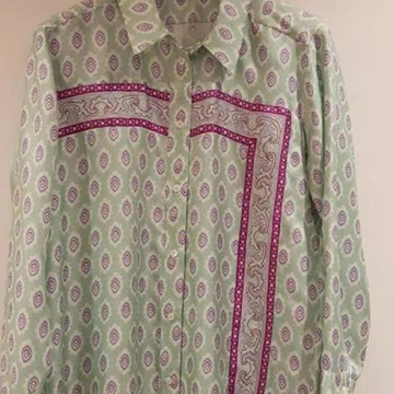 2020桑蠶絲幾何圖案印花通勤襯衫SFPCM00214