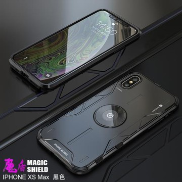 BOTYE 魔盾系列 iPhone XS Max (6.5) 單底背蓋 金屬殼 全包防摔 矽膠軟邊 雙料 手機保護殼