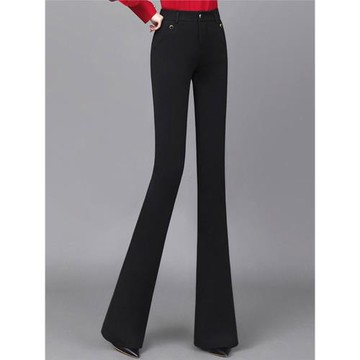 黑色褲子女2025年新款春秋抗皺墜感微喇褲女高腰顯瘦百搭喇叭褲女