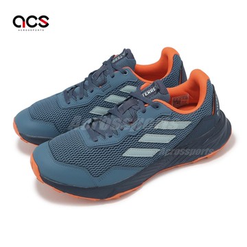 adidas 越野跑鞋 Tracefinder 男鞋 藍 橘 緩衝 透氣 抓地 戶外 運動鞋 愛迪達 IE5908