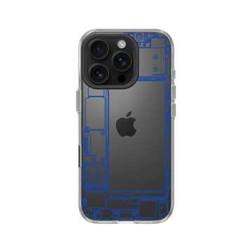 iPhone 16 Pro Clear Case（相機按鈕） 透明 - JOCR - Inside an iPhone - Blue