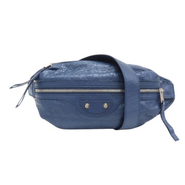 【二手名牌BRAND OFF】BALENCIAGA 巴黎世家【再降價】藍色 皮革 NEO LIFT BODY BAG 腰包 542013
