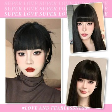 【KEKE】劉海假髮 女 自然前額 真髮 加厚齊劉海 假髮片 漫畵 空氣 y2k 假劉海 頭簾 逼假髮髮片 氣質臉部修復