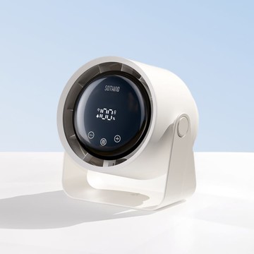 超靜音100檔 淨化桌面循環扇 Air 附淨化濾網x1｜可壁掛 USB風扇 無線使用 香氛 月光白