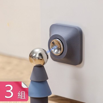 【荷生活】門後免打孔矽膠門擋 聖誕樹造型磁吸式防撞門吸-3入組