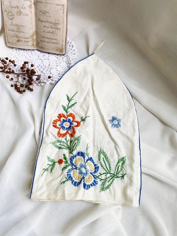 【好日戀物】德國vintage老奶奶的傳家寶手工刺繡茶壺防塵蓋罩