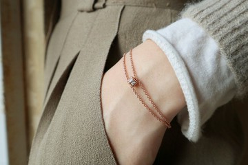 圓氐  無限圍繞  暮光萬花筒鋯石手鍊  玫瑰金色