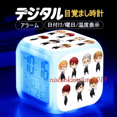 BTS 防弾少年団 目ざまし時計 大人気 キャラクターグッズ　アニメ　売れ筋 目ざまし時計 可愛い　光る　温度 プレゼント