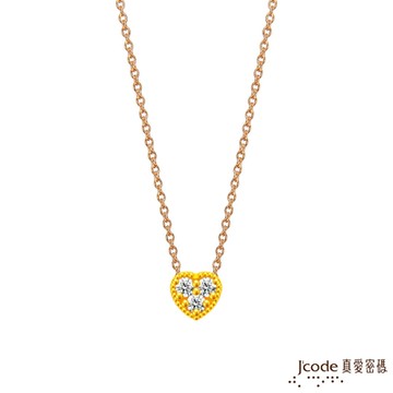 J code真愛密碼金飾 霞海城隍 找到真愛黃金墜子+玫瑰金色鋼項鍊