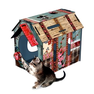 義大利MIHO華麗木製設計組裝式貓窩/組裝式藝術寵物屋(絕版品)