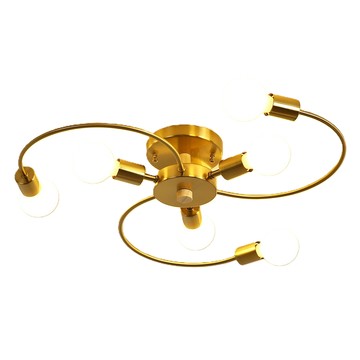 Honey Comb 北歐風銅本金半吸頂六燈 簡約時尚 適用各種空間  1入