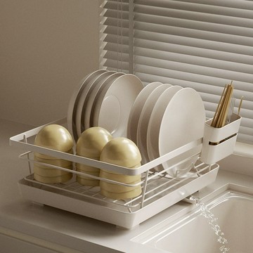 廚房碗盤瀝水架 隔日到貨 導水托盤收納架 餐具碗筷分槽擺放 檯面乾爽不積水 餐具碗筷整理 廚房檯面收納