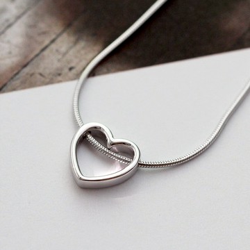 925純銀鏤空愛心形項鏈簡約短款鎖骨鏈女日韓國少女歐美生日禮物