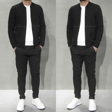 春季新款男士開衫毛衣青年修身針織外套開衫男韓版休閑長袖針織衫