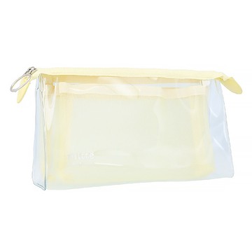 sun-star mitte透明網袋兩用收納筆袋 19 x 10 x 6cm 70g  奶油黃色  1個