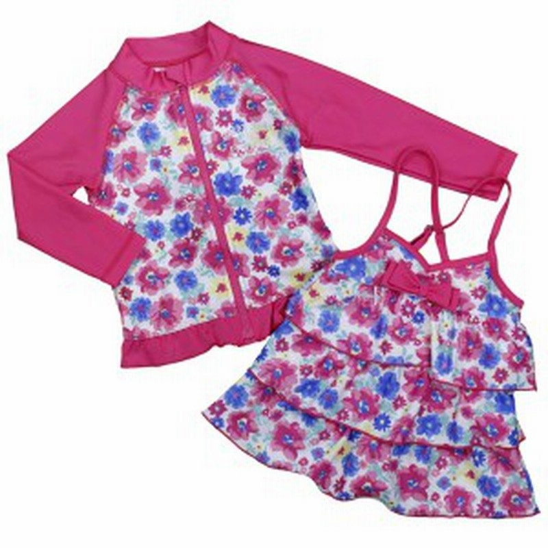 女の子ベビー ラッシュガード ワンピース水着 上下セット 水着 Uv 紫外線対策 花 ボタニカル柄 女児 ピンク 90cm 95cm 通販 Lineポイント最大1 0 Get Lineショッピング
