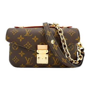 Louis Vuitton LV路易威登 Pochette Metis East West 帆布斜背郵差包(M46279-咖)